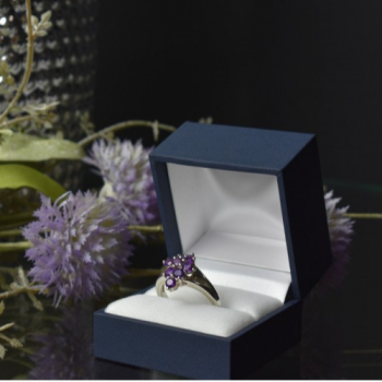 925 Sterling Silver Tourmaline Ring Size 10