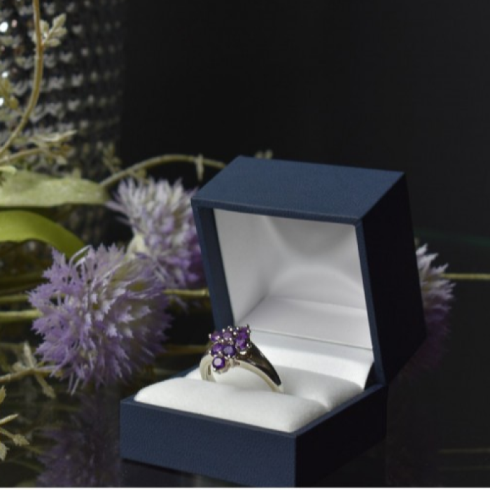 925 Sterling Silver Tourmaline Ring Size 10