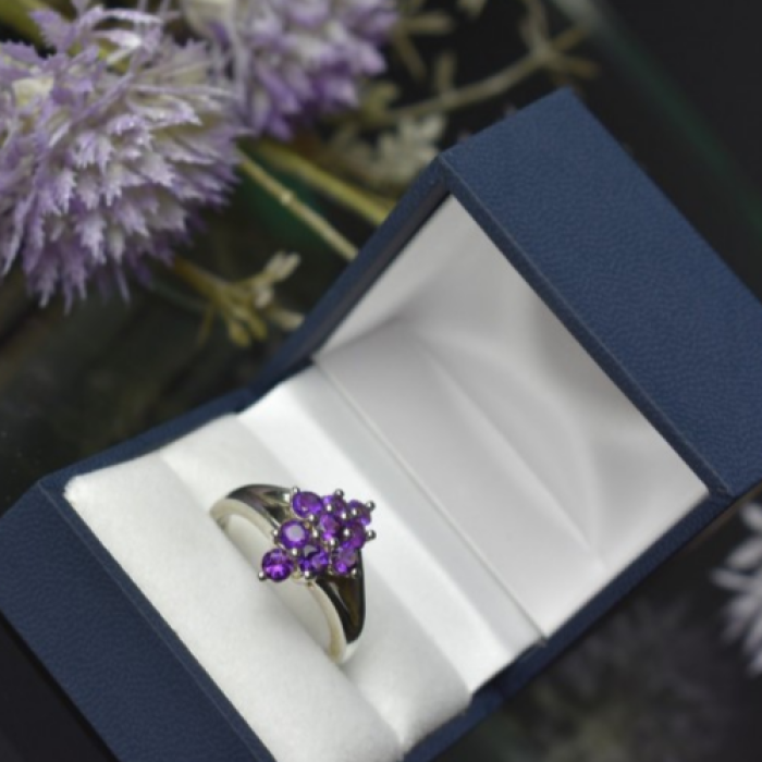 925 Sterling Silver Tourmaline Ring Size 10