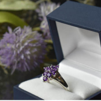 925 Sterling Silver Tourmaline Ring Size 10