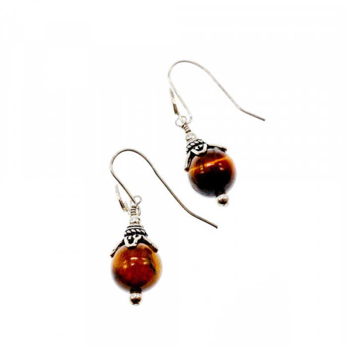 Vintage 925 Sterling Silver Agate Earrings