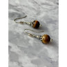 Vintage 925 Sterling Silver Agate Earrings