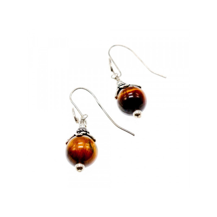Vintage 925 Sterling Silver Agate Earrings