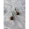 Vintage 925 Sterling Silver Agate Earrings