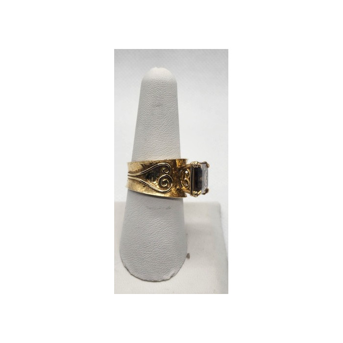 925 Sterling Silver Smoky Quartz Ring Size 8