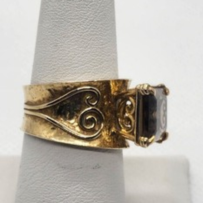 925 Sterling Silver Smoky Quartz Ring Size 8
