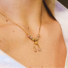 Designer 18K Yellow, White & Pink Gold Diamond Italy Necklace