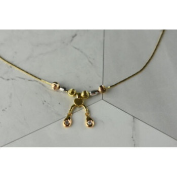 DESIGNER 18K YELLOW, WHITE & PINK GOLD DIAMOND  ITALY NECKLACE