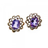 925 Sterling Silver Amethyst Stud Earrings