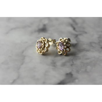 925 Sterling Silver Amethyst Stud Earrings