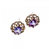 925 Sterling Silver Amethyst Stud Earrings