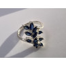925 Sterling Silver & Sapphires Ring Size 6