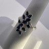 925 Sterling Silver & Sapphires Ring Size 6