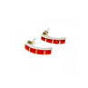 925 Sterling Silver Red Mother Of Pearl Stud Earrings