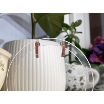 925 Sterling Silver Red Mother Of Pearl Stud Earrings