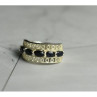 925 Sterling Silver Sapphires Openwork Ring Size 6.5