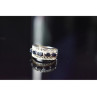 925 Sterling Silver Sapphires Openwork Ring Size 6.5