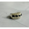 925 Sterling Silver Sapphires Openwork Ring Size 6.5