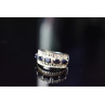 925 Sterling Silver Sapphires Openwork Ring Size 6.5