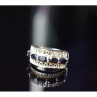 925 Sterling Silver Sapphires Openwork Ring Size 6.5