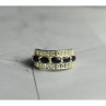 925 Sterling Silver Sapphires Openwork Ring Size 6.5