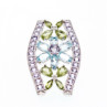 925 Sterling Silver Amethyst, Blue Spinel & Peridot Pendant