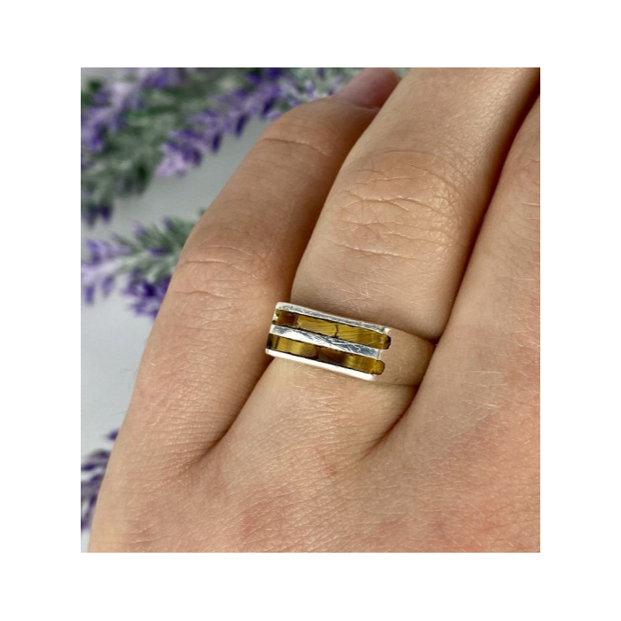 925 Sterling Silver Jasper Signet Ring Size 6.5