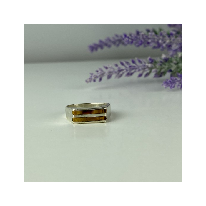 925 Sterling Silver Jasper Signet Ring Size 6.5