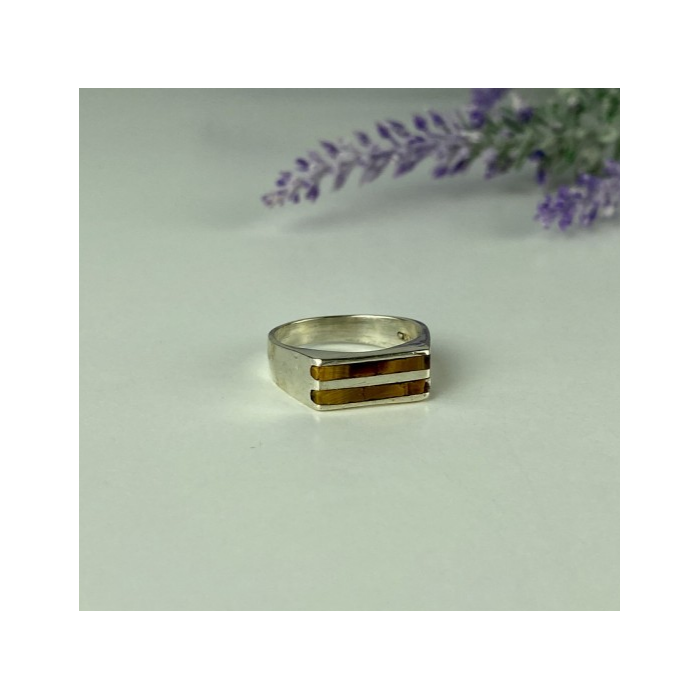 925 Sterling Silver Jasper Signet Ring Size 6.5