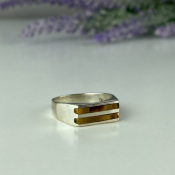 925 Sterling Silver Jasper Signet Ring Size 6.5