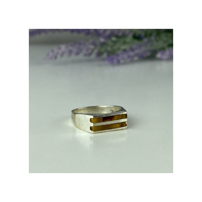 925 Sterling Silver Jasper Signet Ring Size 6.5