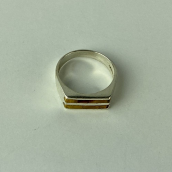 925 Sterling Silver Jasper Signet Ring Size 6.5