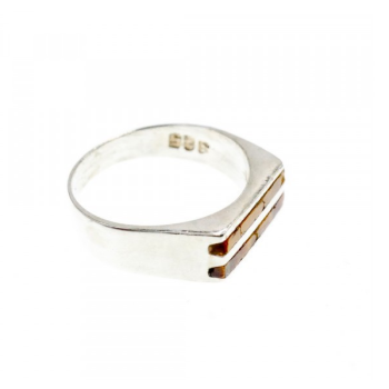 925 Sterling Silver Jasper Signet Ring Size 6.5