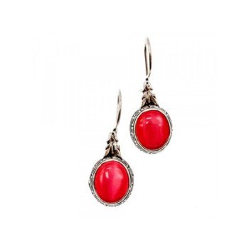 Vintage 925 Sterling Silver Agate Earrings