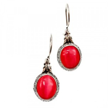 Vintage 925 Sterling Silver Agate Earrings