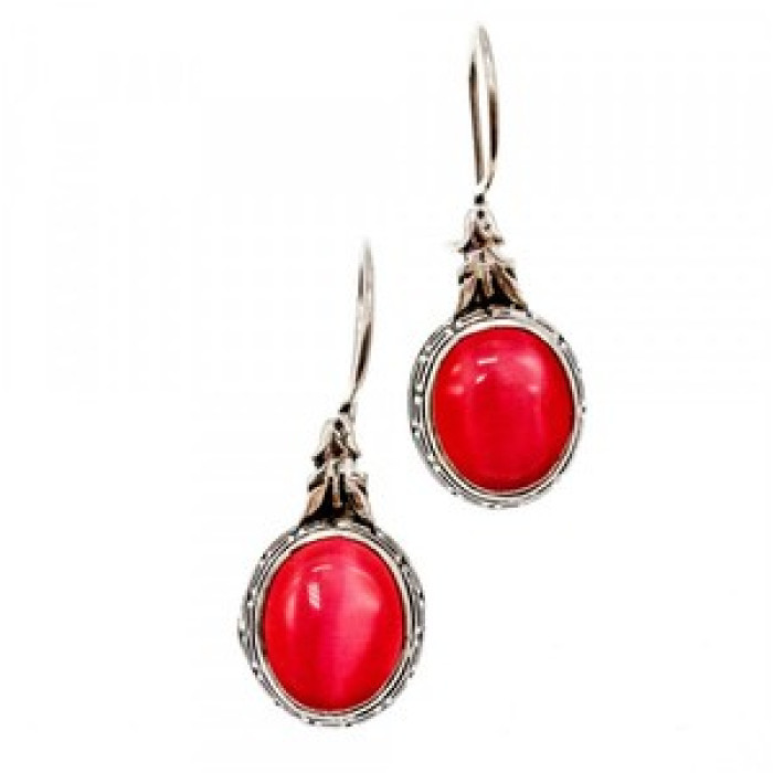 Vintage 925 Sterling Silver Agate Earrings
