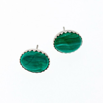 925 Sterling Silver Malachite Stud Earrings