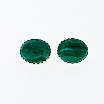 925 Sterling Silver Malachite Stud Earrings