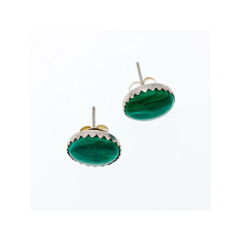 925 Sterling Silver Malachite Stud Earrings