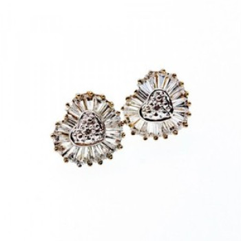 925 Sterling Silver Gold Plated CZ 