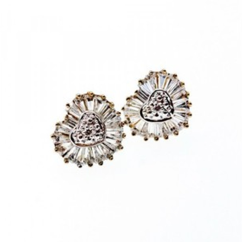 925 Sterling Silver Gold Plated CZ 