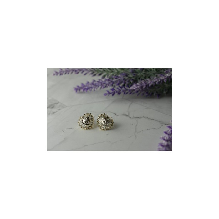 925 Sterling Silver Gold Plated CZ 