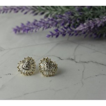 925 Sterling Silver Gold Plated CZ 