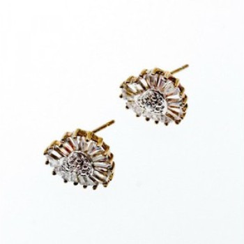 925 Sterling Silver Gold Plated CZ 