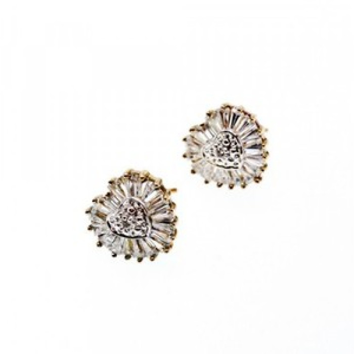 925 Sterling Silver Gold Plated CZ 