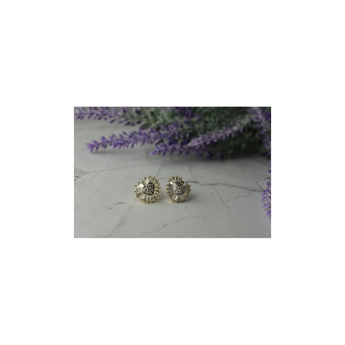 925 Sterling Silver Gold Plated CZ 