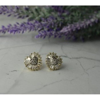 925 Sterling Silver Gold Plated CZ 