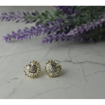 925 Sterling Silver Gold Plated CZ 