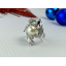 925 Sterling Silver Pearl & CZ Ring Size 6