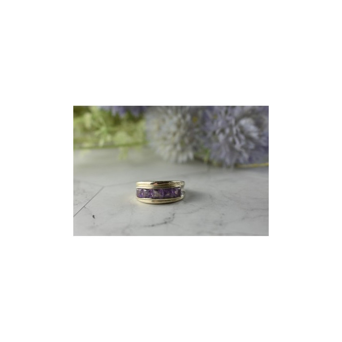 925 Sterling Silver Purple Tourmaline Ring Size 7